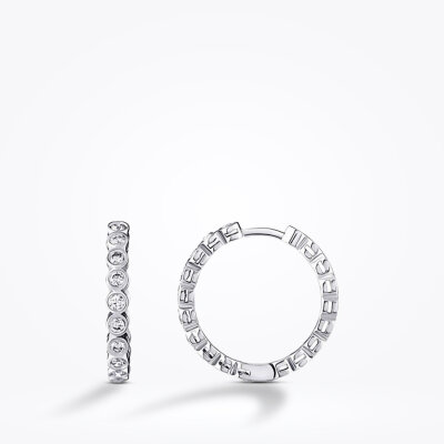 0.43 Karat Pırlanta Halka Küpe - 1