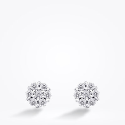 0.43 Karat Pırlanta Taşlı Yuvarlak Küpe - 2