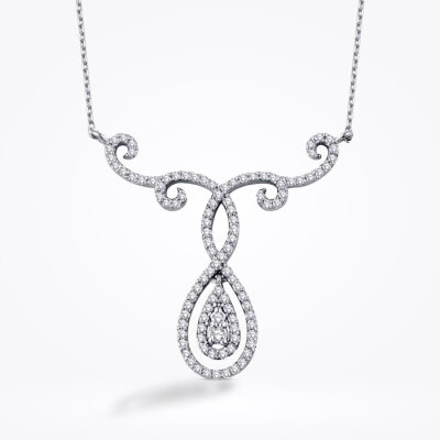 0.43 Karat Pırlanta Trend Damla Kolye - 1