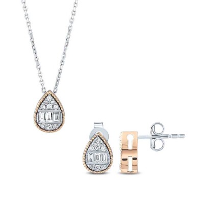 0.44 Karat Pırlanta Damla Baget Set - Baroni Diamond (1)
