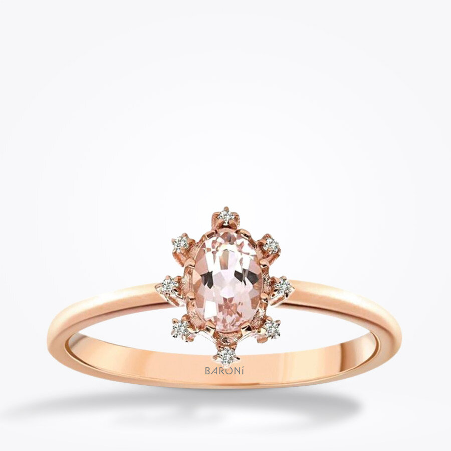 0.44 Karat Pırlanta Morganit Yüzük - Baroni Diamond
