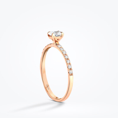 0.44 Karat Pırlanta Oval Tektaş Rose Yüzük - 2