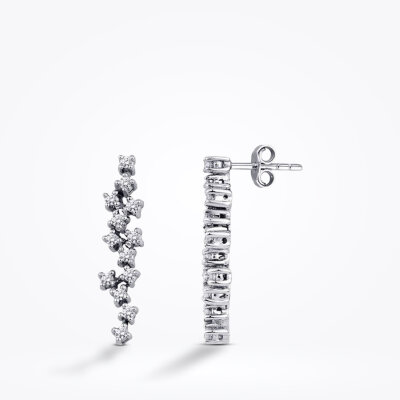 0.44 Karat Pırlanta Taşlı Küpe - 1