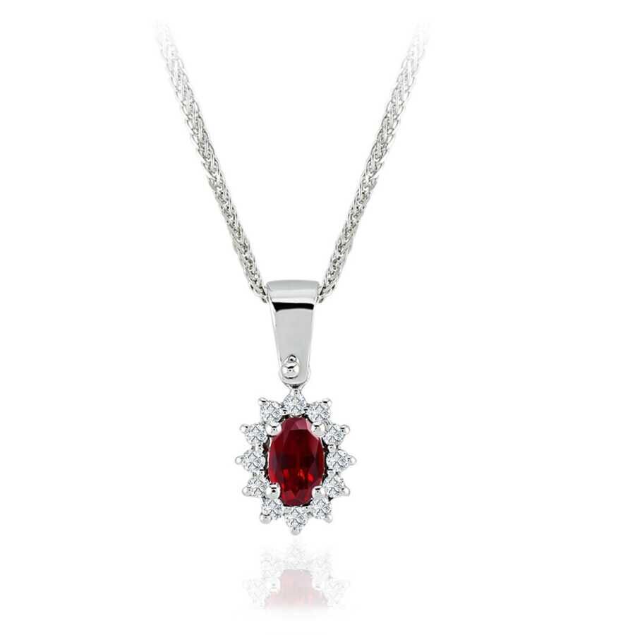 0.44 Karat Pırlanta Yakut Kolye