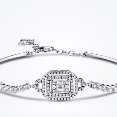 0.45 Karat Pırlanta Baget Kelepçe - 2