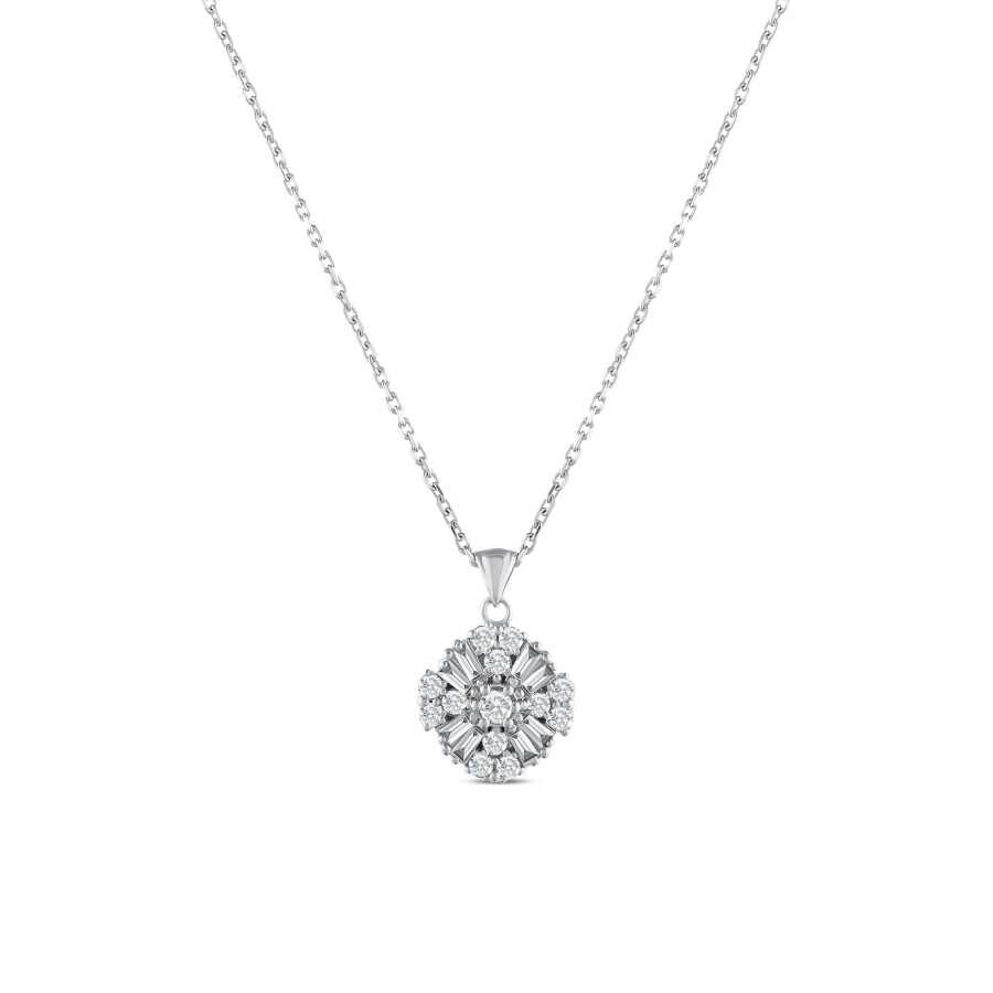 0.45 Karat Pırlanta Baget Kolye - Baroni Diamond