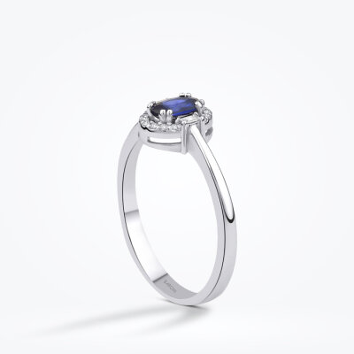 0.45 Karat Pırlanta Safir Yüzük - Baroni Diamond (1)