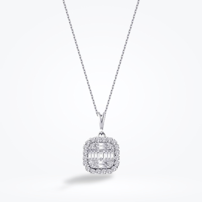 0.46 Karat Pırlanta Baget Kolye - Baroni Diamond (1)