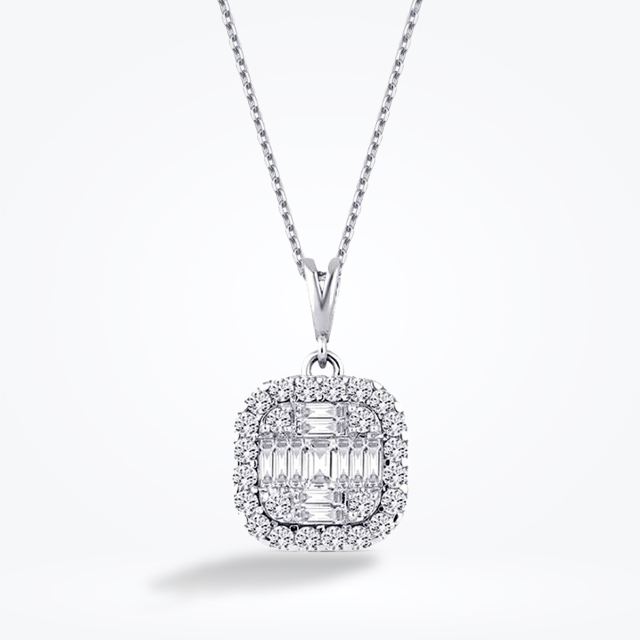 0.46 Karat Pırlanta Baget Kolye - Baroni Diamond