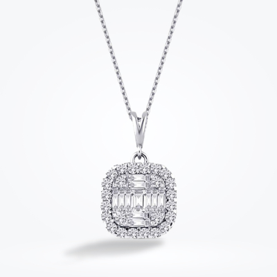 0.46 Karat Pırlanta Baget Kolye - Baroni Diamond
