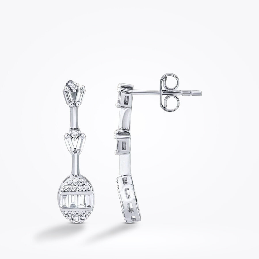 0.46 Karat Pırlanta Baget Küpe - Baroni Diamond