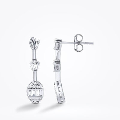 0.46 Karat Pırlanta Baget Küpe - Baroni Diamond