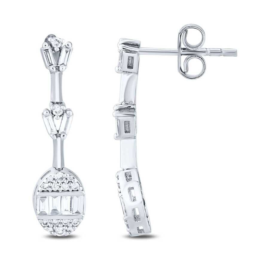 0.46 Karat Pırlanta Baget Küpe - Baroni Diamond