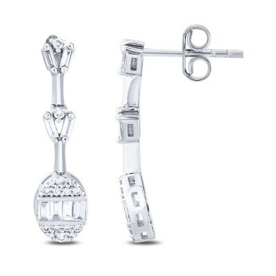 0.46 Karat Pırlanta Baget Küpe - Baroni Diamond
