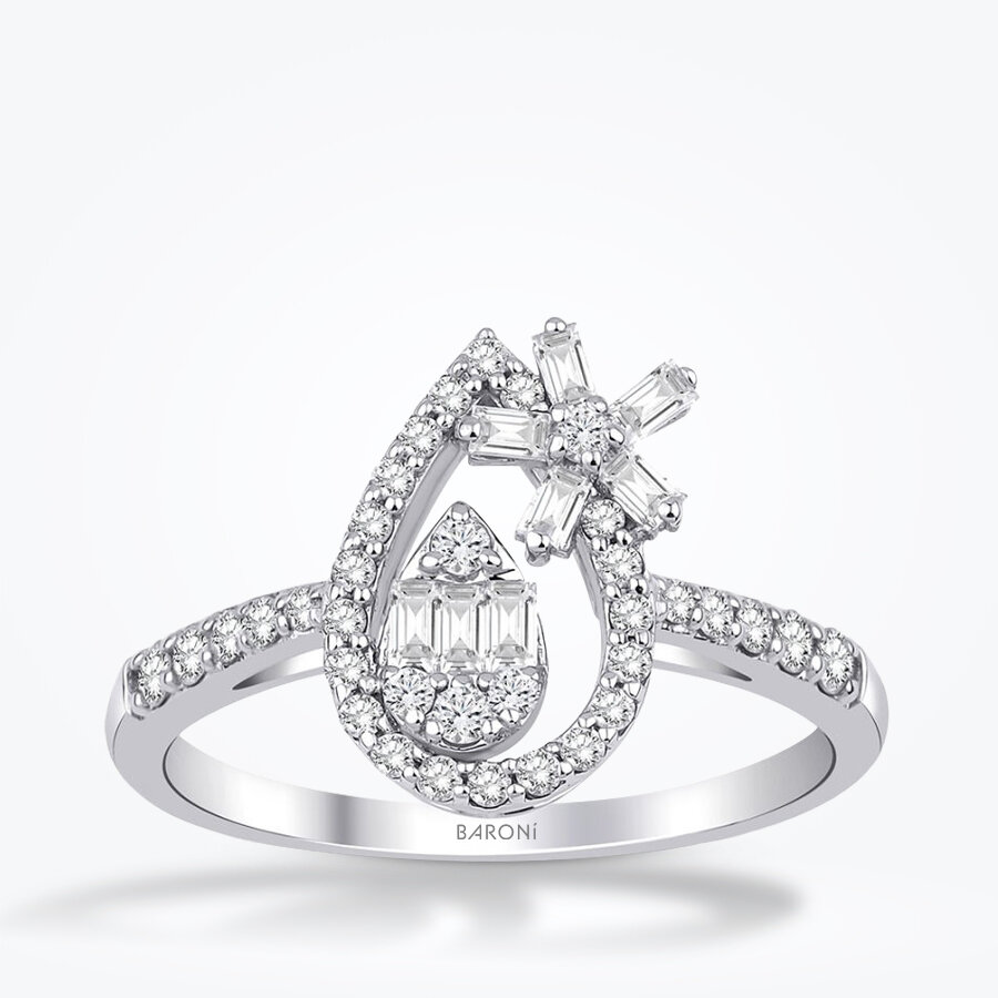 0.46 Karat Pırlanta Baget Yüzük - Baroni Diamond