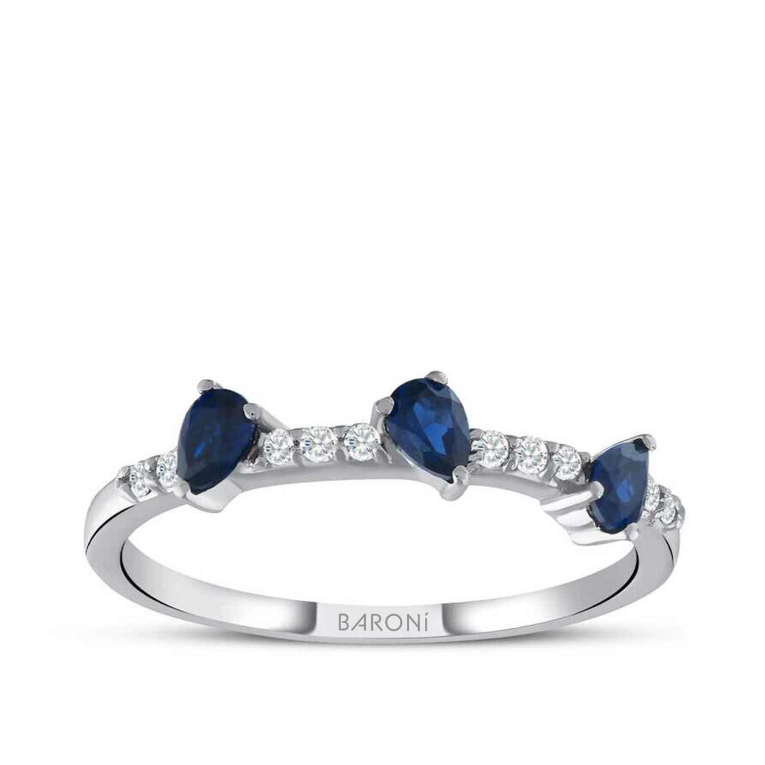 0.46 Karat Pırlanta Safir Yüzük - Baroni Diamond