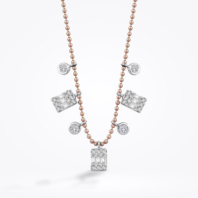 0.46 Karat Pırlanta Trend Baget Kolye - 2