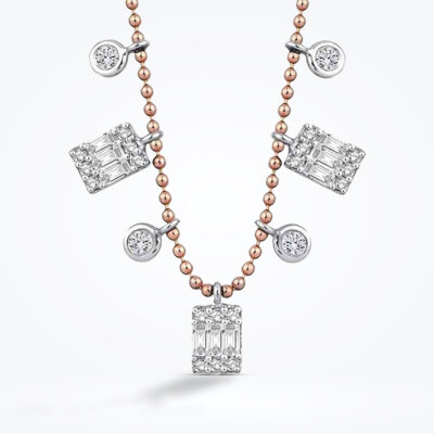 0.46 Karat Pırlanta Trend Baget Kolye - 1