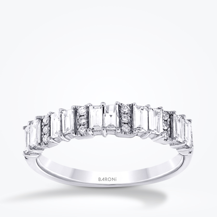 0.47 Karat Pırlanta Baget Yarımtur Yüzük - Baroni Diamond