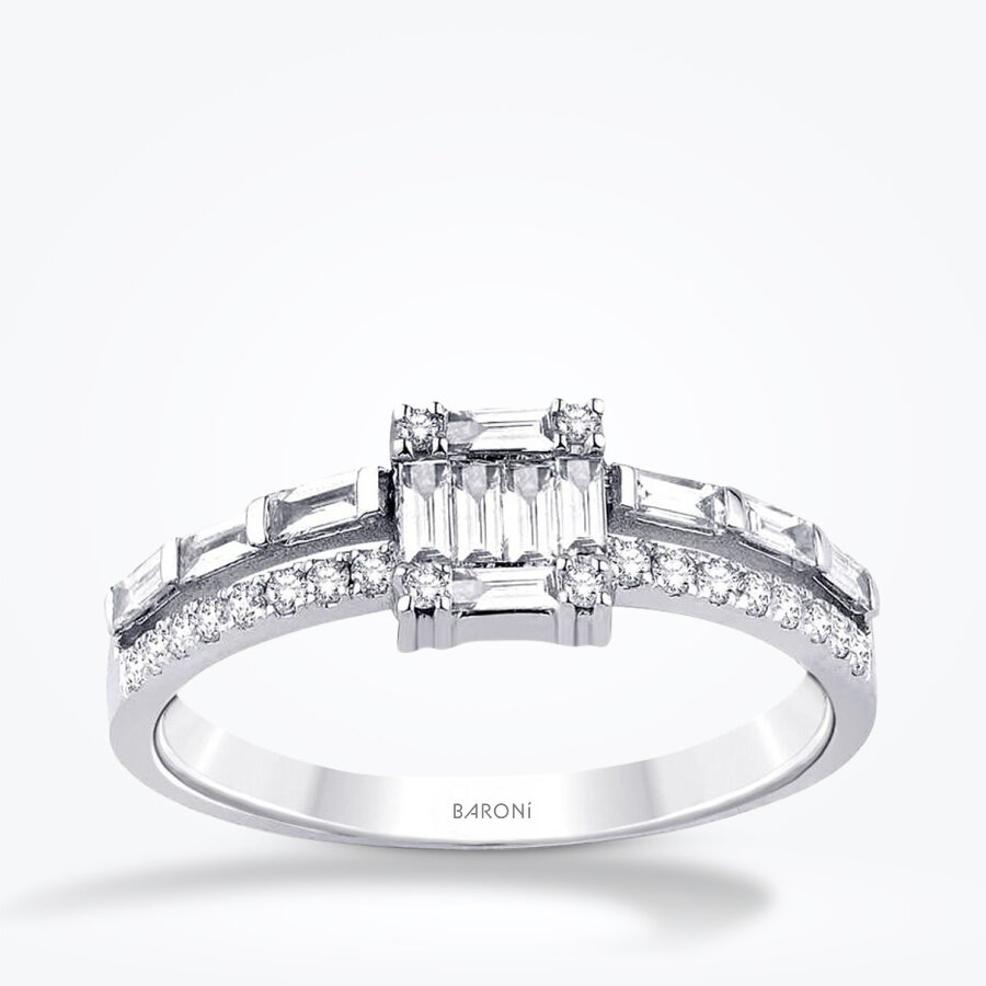 0.47 Karat Pırlanta Baget Yüzük - Baroni Diamond