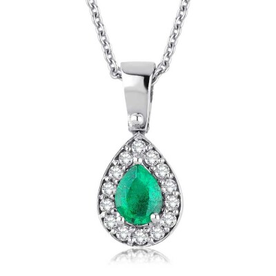 0.47 Karat Pırlanta Zümrüt Damla Kolye - Baroni Diamond (1)