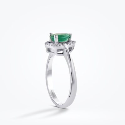 0.47 Karat Pırlanta Zümrüt Yüzük - 2