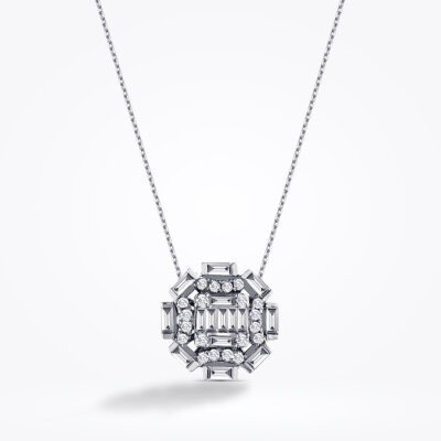 0.48 Karat Pırlanta Baget Kolye - Baroni Diamond (1)