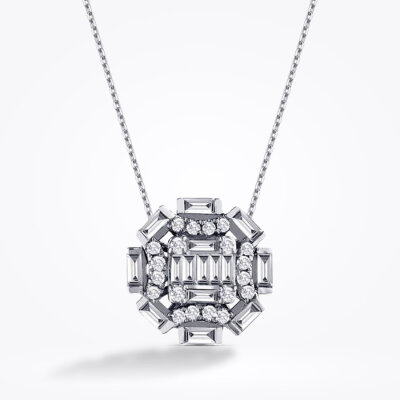 0.48 Karat Pırlanta Baget Kolye - 1