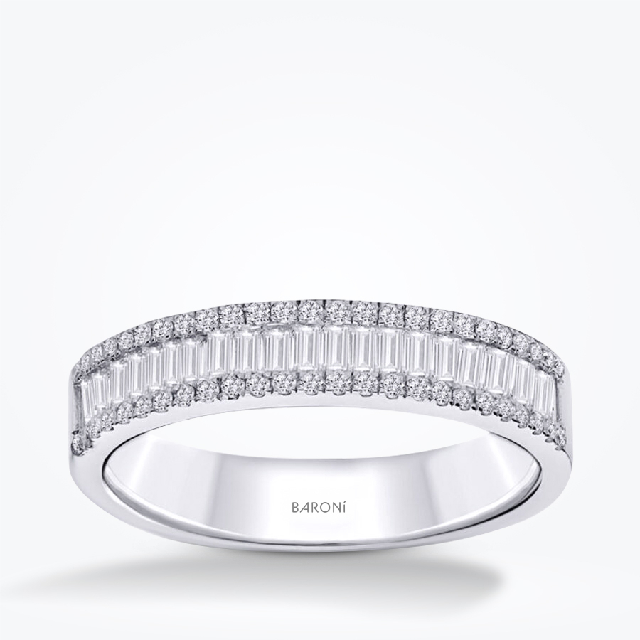 0.48 Karat Pırlanta Baget Yarımtur Yüzük - Baroni Diamond