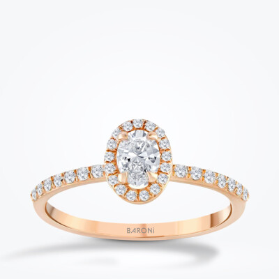 0.48 Karat Pırlanta Oval Tektaş Yüzük - 1