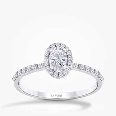 0.48 Karat Pırlanta Oval Tektaş Yüzük - 1