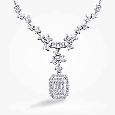 0.49 Karat Pırlanta Baget Kolye - 2