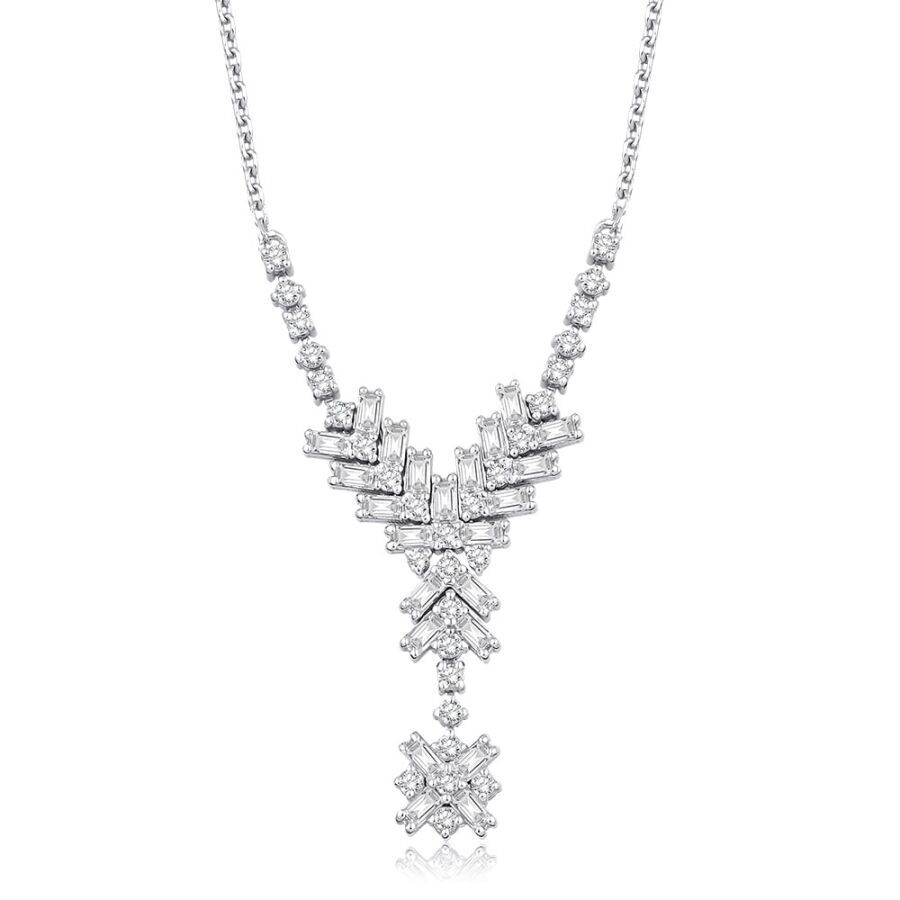 0.45 Karat Pırlanta Baget Kolye - Baroni Diamond