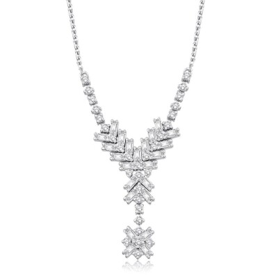 0.45 Karat Pırlanta Baget Kolye - Baroni Diamond