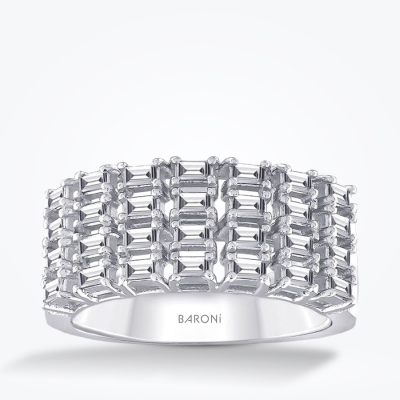 0.49 Karat Pırlanta Baget Yüzük - 1