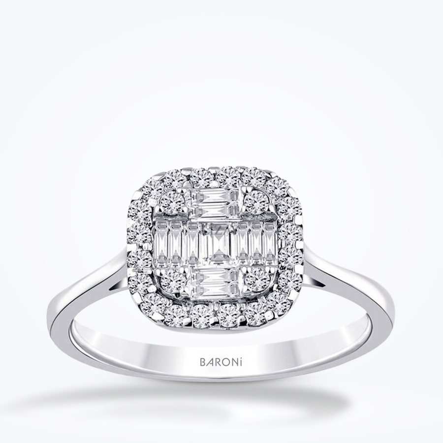 0.49 Karat Pırlanta Baget Yüzük - Baroni Diamond