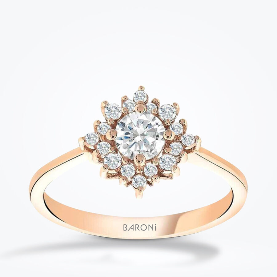 0.49 Karat Pırlanta Lotus Tektaş Yüzük