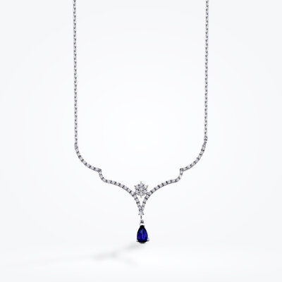 0.49 Karat Pırlanta Safir Kolye - Baroni Diamond (1)