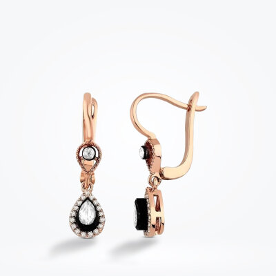 0.50 Karat Elmas Damla Küpe - 1