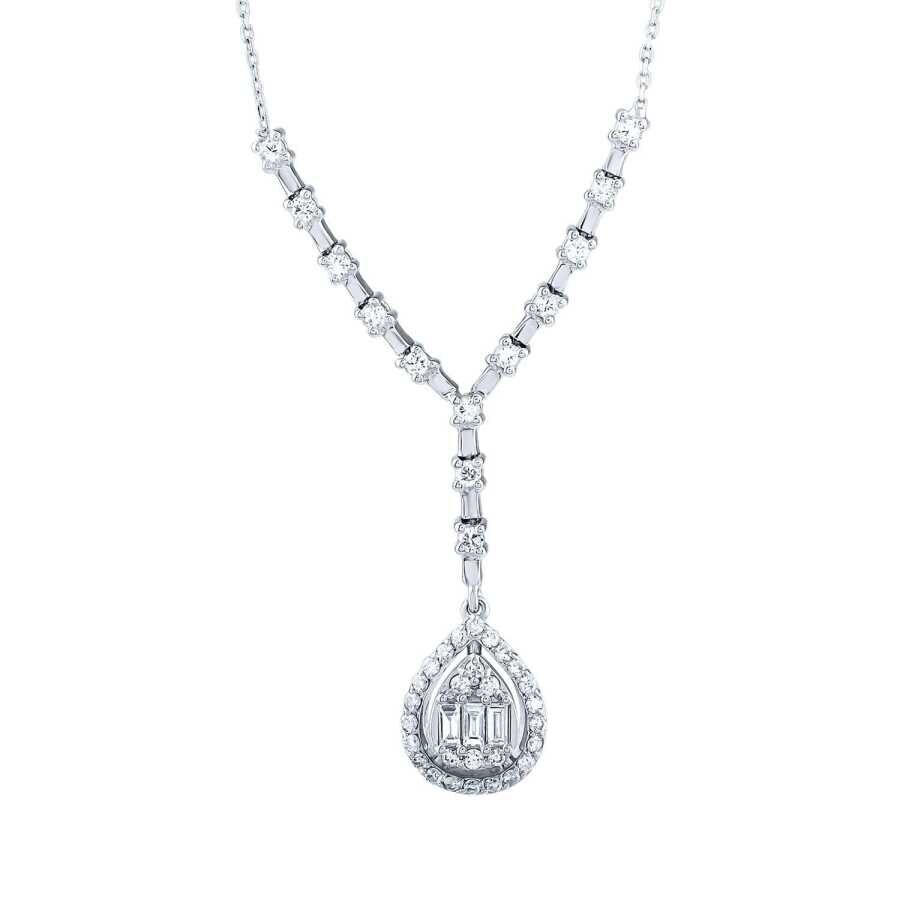 0.50 Karat Pırlanta Baget Damla Kolye - Baroni Diamond