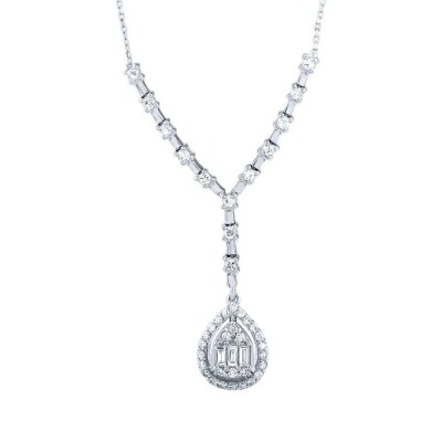 0.50 Karat Pırlanta Baget Damla Kolye - Baroni Diamond (1)