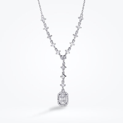 0.50 Karat Pırlanta Baget Kolye - 1