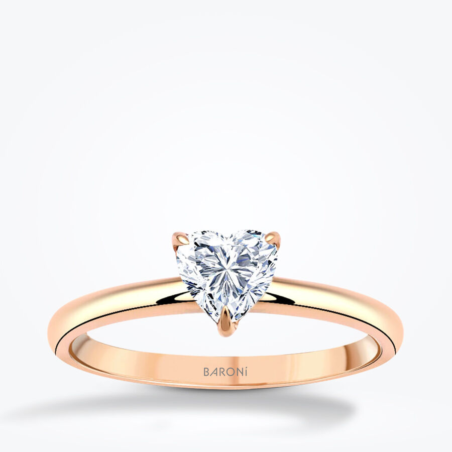 0.50 Karat Pırlanta Kalp Tektaş Yüzük - Baroni Diamond