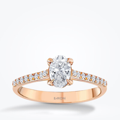 0.50 Karat Pırlanta Rose Tektaş Yüzük - 1