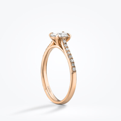 0.50 Karat Pırlanta Rose Tektaş Yüzük - 2