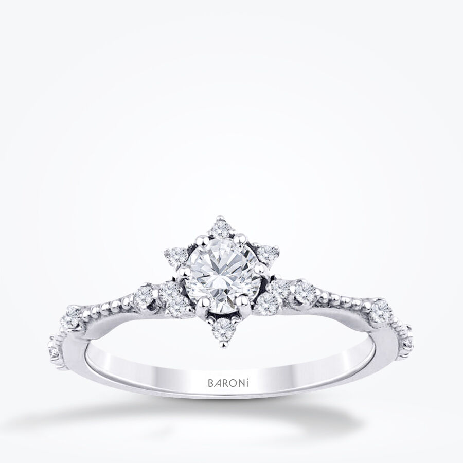 0.51 Karat Pırlanta Lotus Tektaş Yüzük - Baroni Diamond