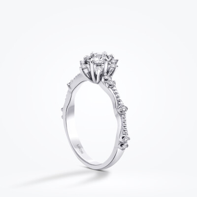 0.51 Karat Pırlanta Lotus Tektaş Yüzük - 2