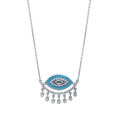 0.51 Karat Pırlanta Turkuaz Göz Kolye - Baroni Diamond (1)