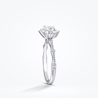 0.52 Karat Pırlanta Lotus Tektaş Yüzük - 2