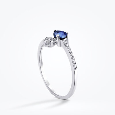 0.53 Karat Pırlanta Safir Yüzük - Baroni Diamond (1)